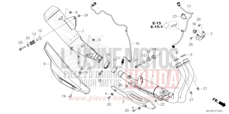 ABGAS-SCHALLDAEMPFER von Hornet 500 GRAPHITE BLACK (NHB01) von 2026